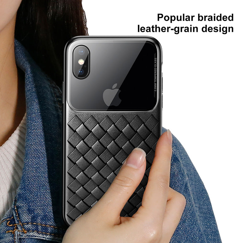 Luxury Silicone + Tempered Glass Case | iPhone Xs Xs Max XR