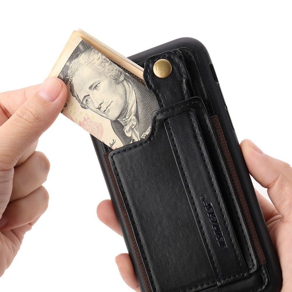 Leather Case With Card Slot Lanyard Design | iPhone X
