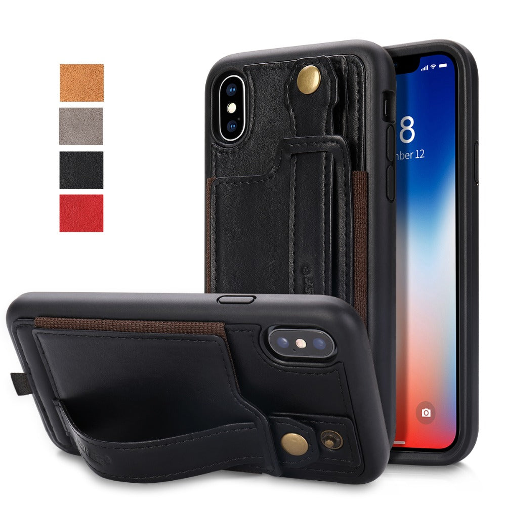 Leather Case With Card Slot Lanyard Design | iPhone X