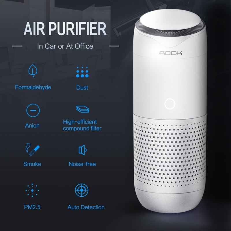 High-Efficiency Car Air Purifier | White