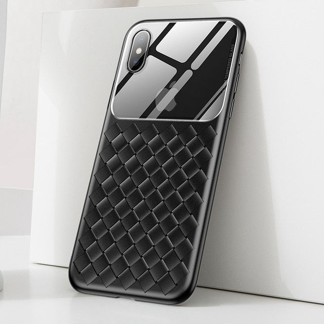Luxury Silicone + Tempered Glass Case | iPhone Xs Xs Max XR