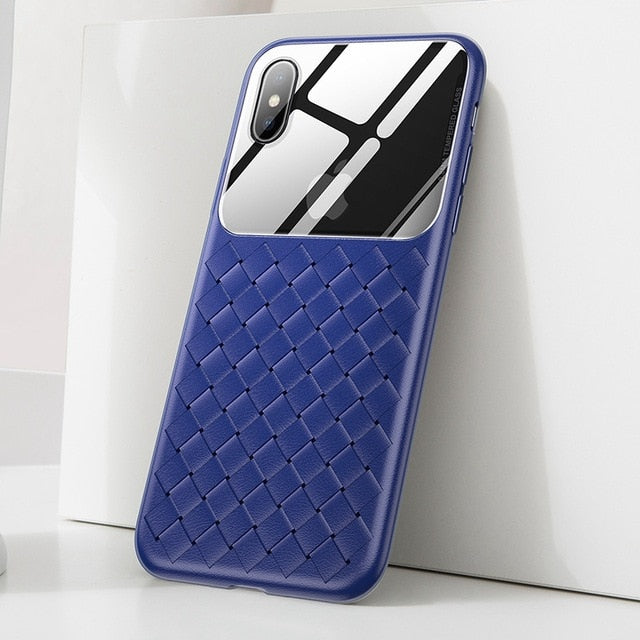 Luxury Silicone + Tempered Glass Case | iPhone Xs Xs Max XR