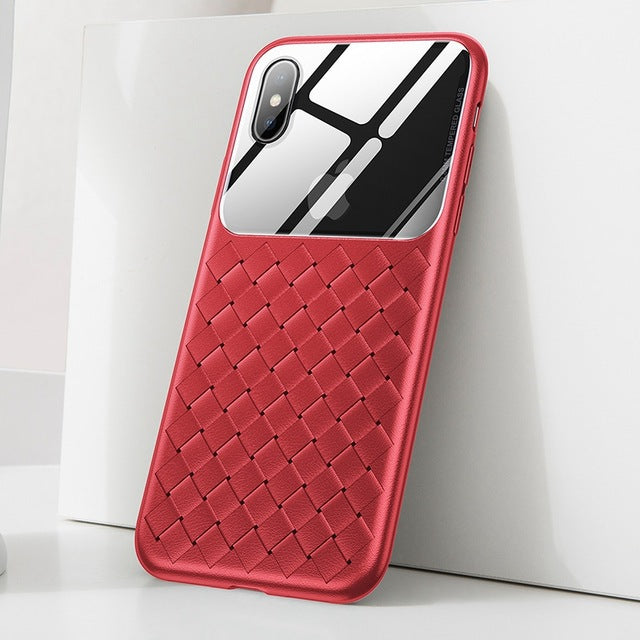 Luxury Silicone + Tempered Glass Case | iPhone Xs Xs Max XR