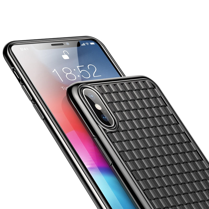 Soft Silicone Grid Pattern Case |  iPhone Xs Xs Max XR