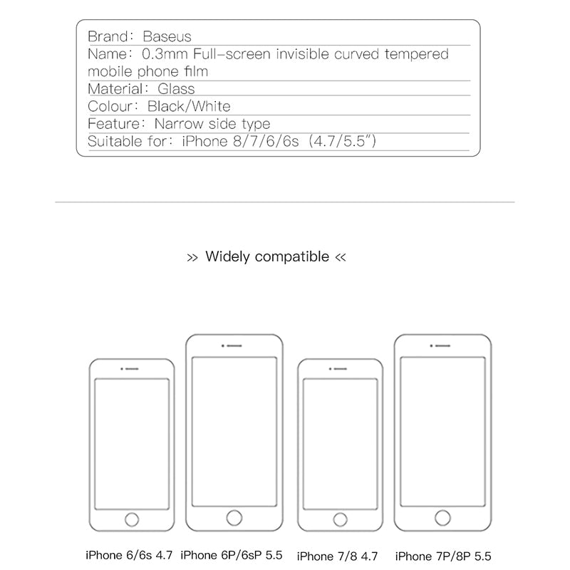 3D Full Coverage Tempered Glass | iPhone 6 7 8 Plus