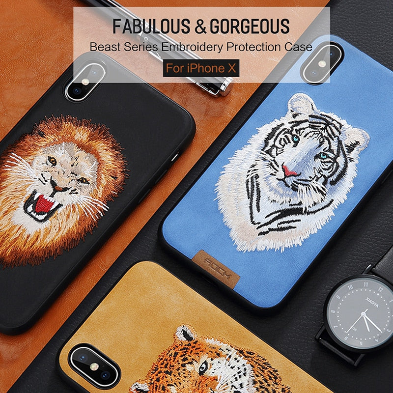 Full Protective Beast Embroidery Case | iPhone X