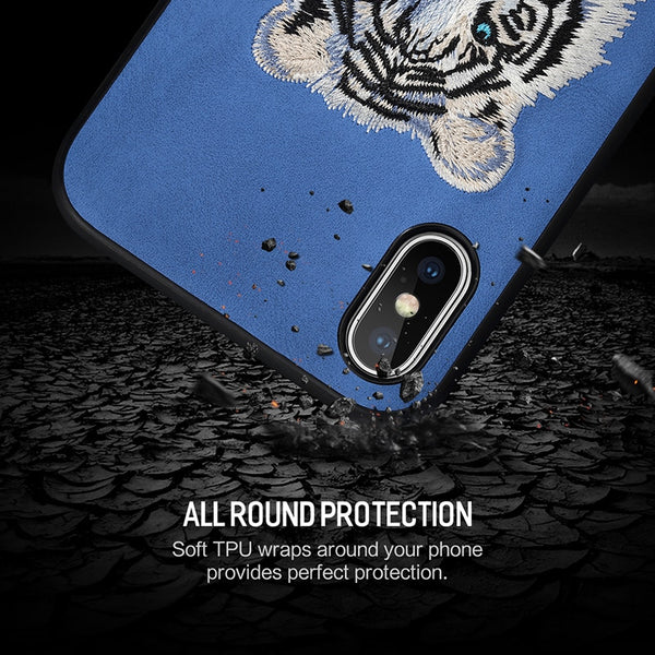 Full Protective Beast Embroidery Case | iPhone X