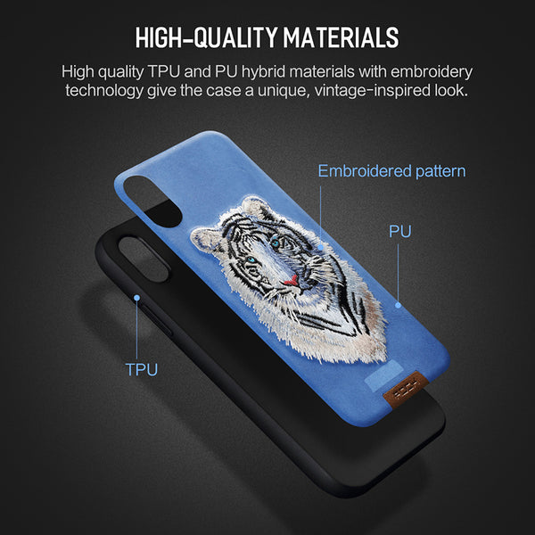 Full Protective Beast Embroidery Case | iPhone X