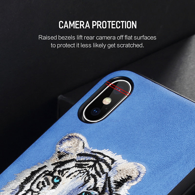 Full Protective Beast Embroidery Case | iPhone X
