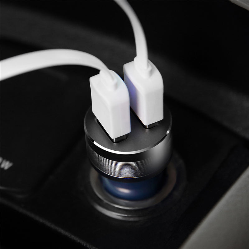 Dual USB Quick Metal Car Charger