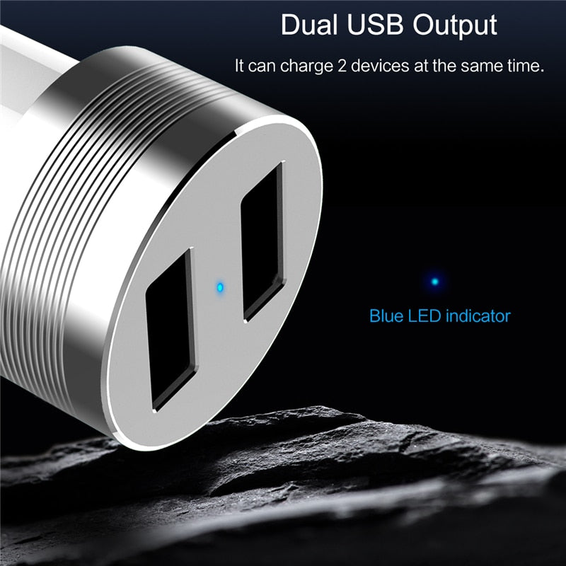 Dual USB Quick Metal Car Charger