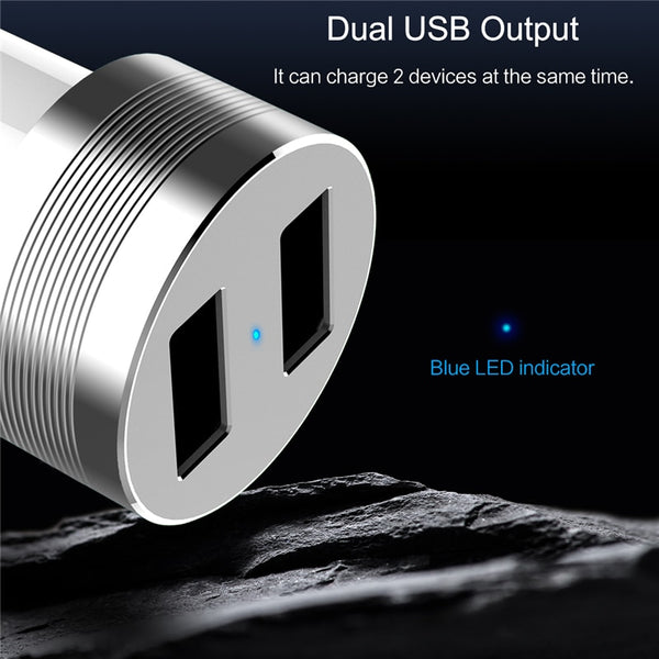 Dual USB Quick Metal Car Charger
