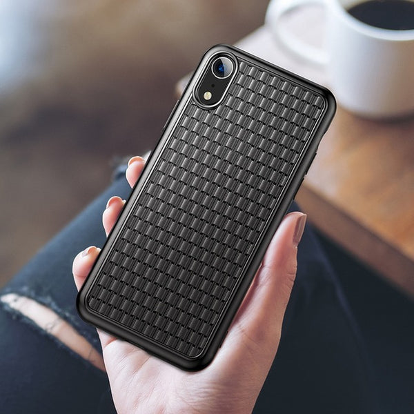 Soft Silicone Grid Pattern Case |  iPhone Xs Xs Max XR