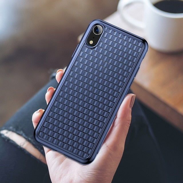 Soft Silicone Grid Pattern Case |  iPhone Xs Xs Max XR