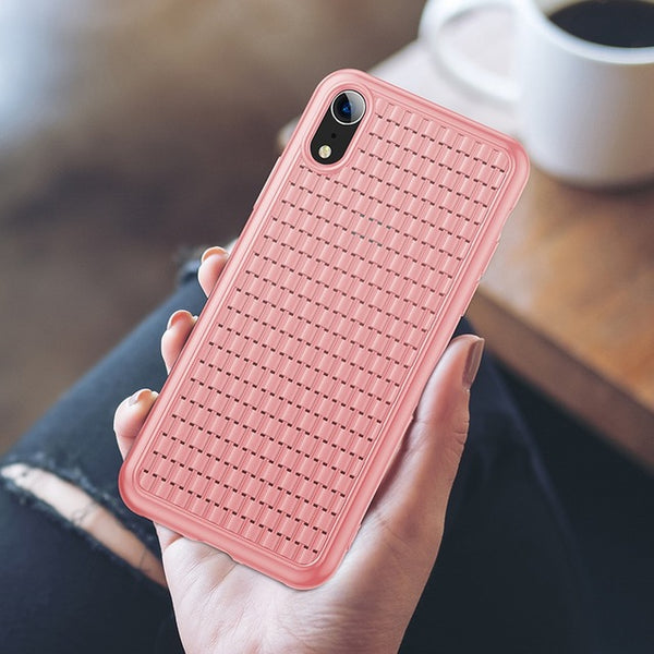 Soft Silicone Grid Pattern Case |  iPhone Xs Xs Max XR